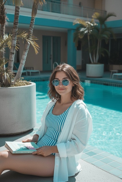 Ретро-элегантность у бассейна